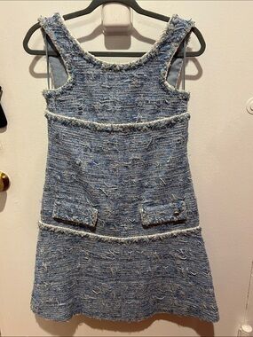 CHANEL Blue Tweed Dress size 36/38